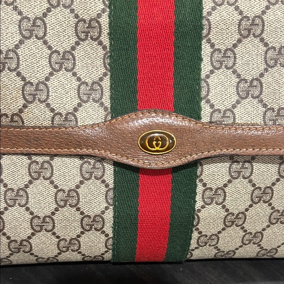 Gucci GG Supreme Vintage Clutch , Sherry Line Brown - Picture 2 of 11